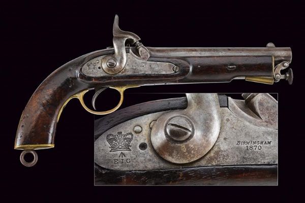 Pistola a luminello P-1858 dell'East India Government  - Asta Una Vasta Selezione di Armi da Fuoco Americane - Associazione Nazionale - Case d'Asta italiane