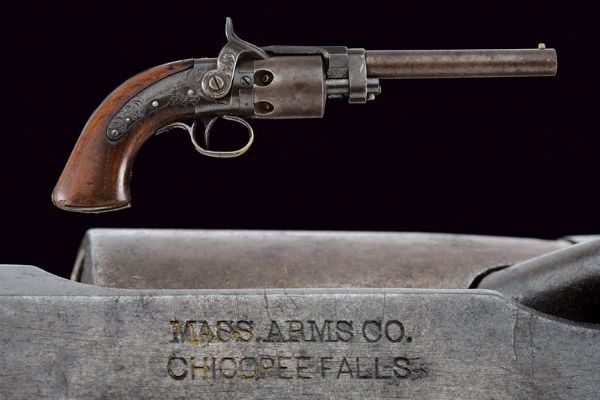 Raro Mass. Arms Co. Wesson & Leavitt Belt Revolver  - Asta Una Vasta Selezione di Armi da Fuoco Americane - Associazione Nazionale - Case d'Asta italiane