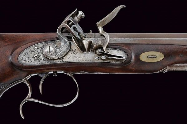 Interessante pistola a pietra focaia di  E. C. Storm  - Asta Una Vasta Selezione di Armi da Fuoco Americane - Associazione Nazionale - Case d'Asta italiane