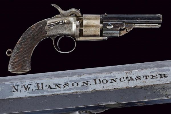 Elegante e interessante revolver a luminello di transizione firmato N.W. Hanson  - Asta Una Vasta Selezione di Armi da Fuoco Americane - Associazione Nazionale - Case d'Asta italiane