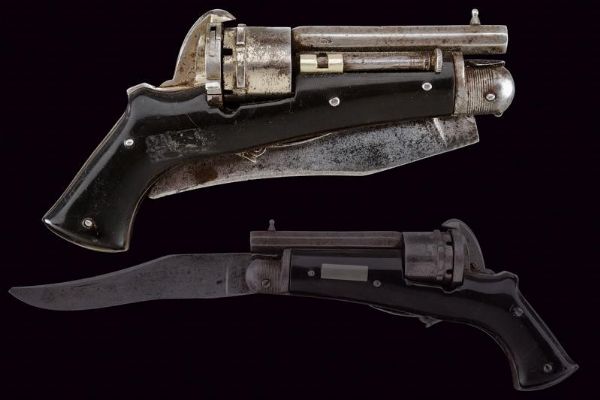 Revolver a spillo con coltello pieghevole  - Asta Una Vasta Selezione di Armi da Fuoco Americane - Associazione Nazionale - Case d'Asta italiane