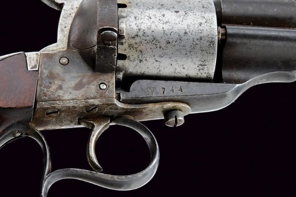 Rarissimo revolver Lefaucheux a spillo con calcio rimovibile  - Asta Una Vasta Selezione di Armi da Fuoco Americane - Associazione Nazionale - Case d'Asta italiane