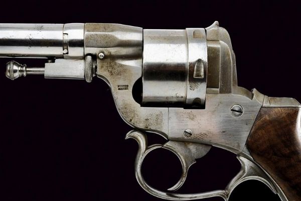 Raro revolver Perrin a percussione centrale  - Asta Una Vasta Selezione di Armi da Fuoco Americane - Associazione Nazionale - Case d'Asta italiane