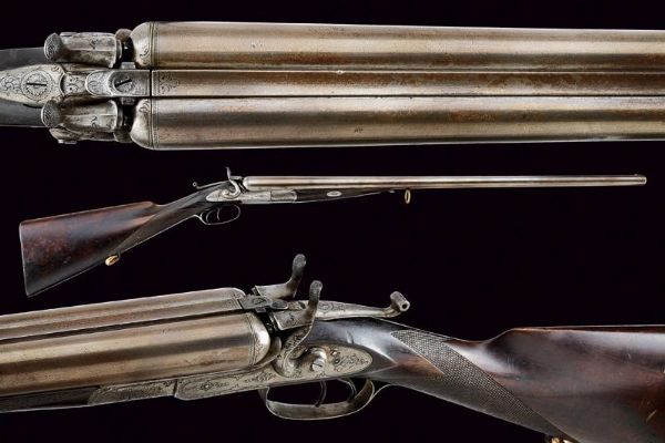 Remington-Whitmore Model 1874 Double Barrel Hammer Shotgun 12 Gauche  - Asta Una Vasta Selezione di Armi da Fuoco Americane - Associazione Nazionale - Case d'Asta italiane