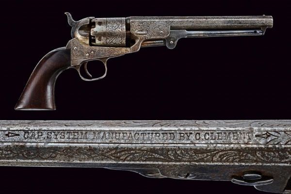 Revolver sul tipo Colt di C. Clement  - Asta Una Vasta Selezione di Armi da Fuoco Americane - Associazione Nazionale - Case d'Asta italiane