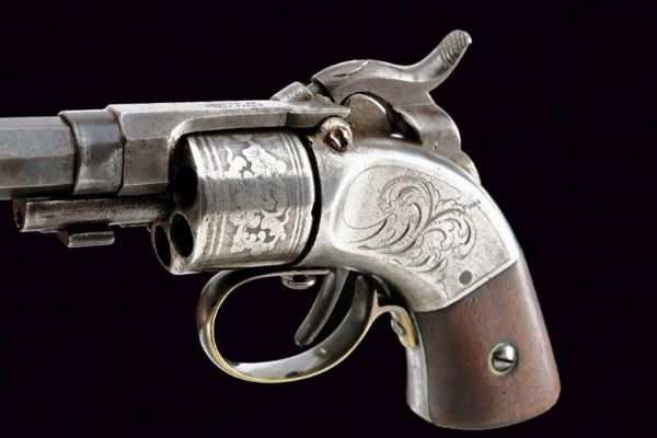 Mass. Arms Co. Maynard Primed Pocket Revolver in cassetta  - Asta Una Vasta Selezione di Armi da Fuoco Americane - Associazione Nazionale - Case d'Asta italiane