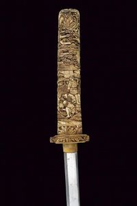 Bel wakizashi con koshirae in osso  - Asta Una Vasta Selezione di Armi da Fuoco Americane - Associazione Nazionale - Case d'Asta italiane