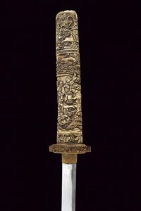 Bel wakizashi con koshirae in osso  - Asta Una Vasta Selezione di Armi da Fuoco Americane - Associazione Nazionale - Case d'Asta italiane