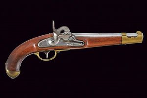 Pistola da gendarmeria Mod. 1850 con sistema Augustin  - Asta Una Vasta Selezione di Armi da Fuoco Americane - Associazione Nazionale - Case d'Asta italiane