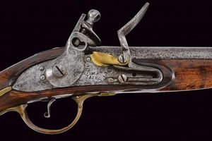 Pistola a pietra focaia da cavalleria di epoca Napoleonica  - Asta Una Vasta Selezione di Armi da Fuoco Americane - Associazione Nazionale - Case d'Asta italiane