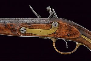 Pistola a pietra focaia da cavalleria di epoca Napoleonica  - Asta Una Vasta Selezione di Armi da Fuoco Americane - Associazione Nazionale - Case d'Asta italiane