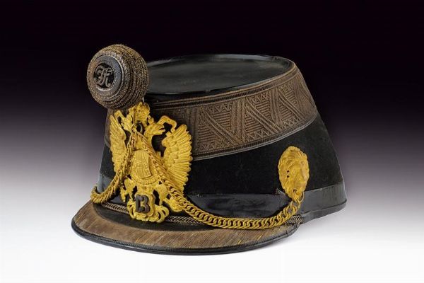 Shako da ufficiale d'Artiglieria  - Asta Rare Armi Antiche e Militaria da tutto il mondo - Associazione Nazionale - Case d'Asta italiane