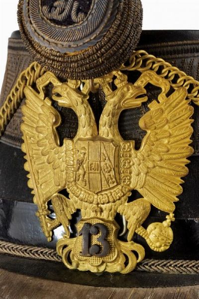 Shako da ufficiale d'Artiglieria  - Asta Rare Armi Antiche e Militaria da tutto il mondo - Associazione Nazionale - Case d'Asta italiane