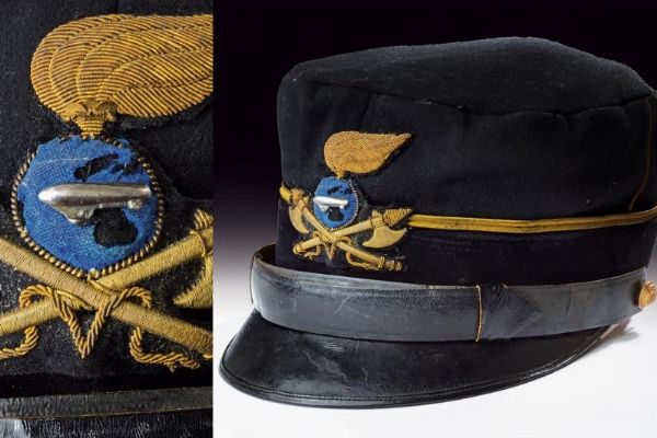 Raro berretto da sottotenente del genio in servizio sui dirigibili  - Asta Rare Armi Antiche e Militaria da tutto il mondo - Associazione Nazionale - Case d'Asta italiane