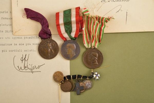 Pasquale Soria, maggiore, lotto di decorazioni e medaglie  - Asta Rare Armi Antiche e Militaria da tutto il mondo - Associazione Nazionale - Case d'Asta italiane