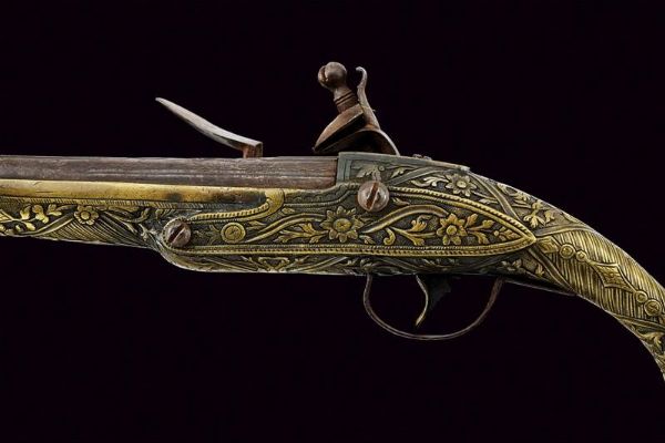 Pistola a pietra focaia  - Asta Rare Armi Antiche e Militaria da tutto il mondo - Associazione Nazionale - Case d'Asta italiane