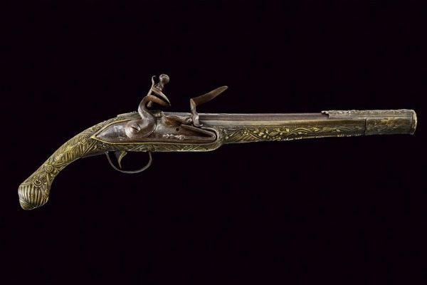 Pistola a pietra focaia  - Asta Rare Armi Antiche e Militaria da tutto il mondo - Associazione Nazionale - Case d'Asta italiane