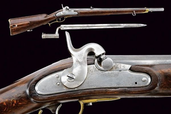 Carabina da cacciatori Mod. 1807 ridotta a luminello  - Asta Rare Armi Antiche e Militaria da tutto il mondo - Associazione Nazionale - Case d'Asta italiane