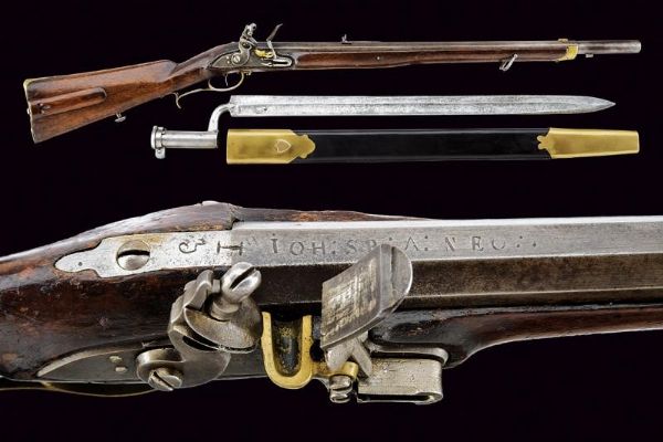 Jaegerstutzen Mod. 1807 con baionetta  - Asta Rare Armi Antiche e Militaria da tutto il mondo - Associazione Nazionale - Case d'Asta italiane