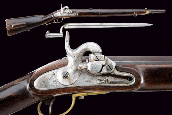 Jagerstutzen Mod. 1842 sistema Augustin, con baionetta  - Asta Rare Armi Antiche e Militaria da tutto il mondo - Associazione Nazionale - Case d'Asta italiane