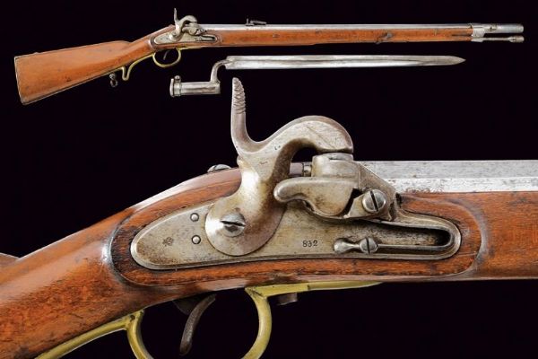 Kammerbuchse Mod. 1849 con sistema Augustin con baionetta  - Asta Rare Armi Antiche e Militaria da tutto il mondo - Associazione Nazionale - Case d'Asta italiane