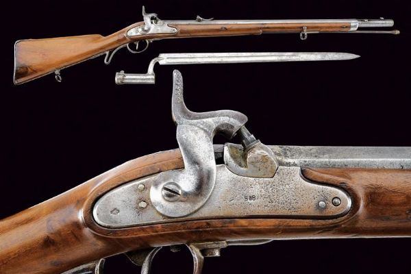 Jagerstutzen Lorenz Mod. 1854 con baionetta  - Asta Rare Armi Antiche e Militaria da tutto il mondo - Associazione Nazionale - Case d'Asta italiane