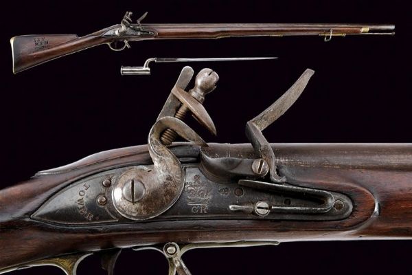 Fucile Brown Bess a pietra focaia con baionetta  - Asta Rare Armi Antiche e Militaria da tutto il mondo - Associazione Nazionale - Case d'Asta italiane