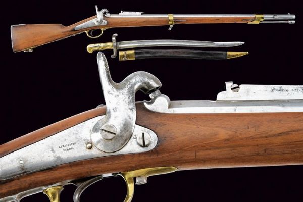 Carabina da Cacciatori Mod. 1850 di Francotte con baionetta  - Asta Rare Armi Antiche e Militaria da tutto il mondo - Associazione Nazionale - Case d'Asta italiane