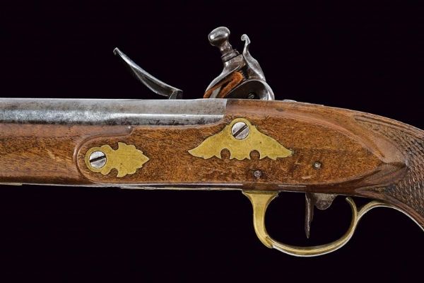 Rarissima pistola a pietra focaia da ufficiale della Guardia Nobile firmata Mazzocchi  - Asta Rare Armi Antiche e Militaria da tutto il mondo - Associazione Nazionale - Case d'Asta italiane