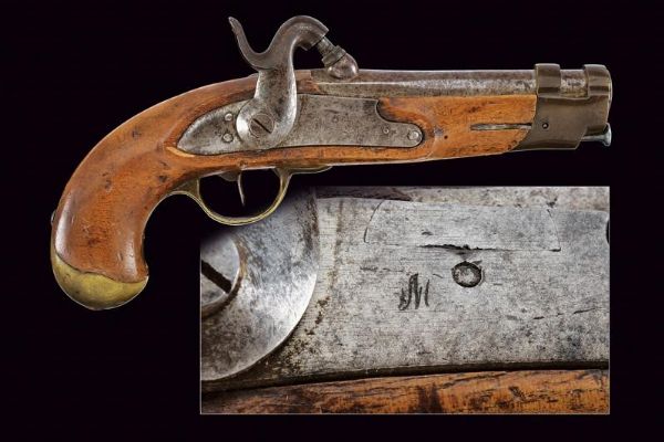 Pistola da gendarmeria ridotta a luminello di Mazzocchi  - Asta Rare Armi Antiche e Militaria da tutto il mondo - Associazione Nazionale - Case d'Asta italiane