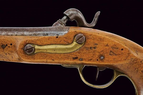 Pistola da gendarmeria ridotta a luminello di Mazzocchi  - Asta Rare Armi Antiche e Militaria da tutto il mondo - Associazione Nazionale - Case d'Asta italiane