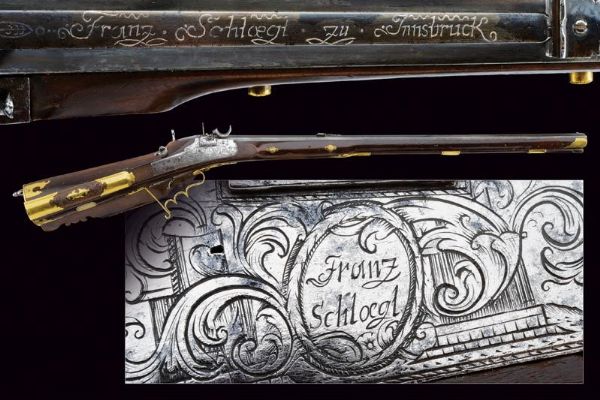 Interessante fucile ridotto a luminello di Franz Schoegl  - Asta Rare Armi Antiche e Militaria da tutto il mondo - Associazione Nazionale - Case d'Asta italiane