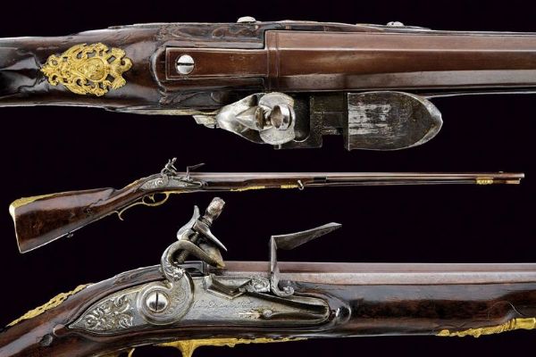 Importante fucile a pietra focaia di Henric Janssen  - Asta Rare Armi Antiche e Militaria da tutto il mondo - Associazione Nazionale - Case d'Asta italiane