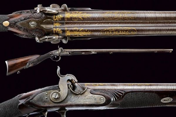 Bellissima doppietta ridotta a luminello di Vital Dumarst  - Asta Rare Armi Antiche e Militaria da tutto il mondo - Associazione Nazionale - Case d'Asta italiane