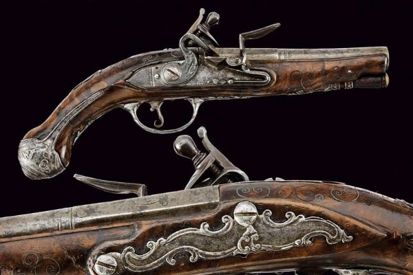 Pistola a pietra focaia da viaggio  - Asta Rare Armi Antiche e Militaria da tutto il mondo - Associazione Nazionale - Case d'Asta italiane