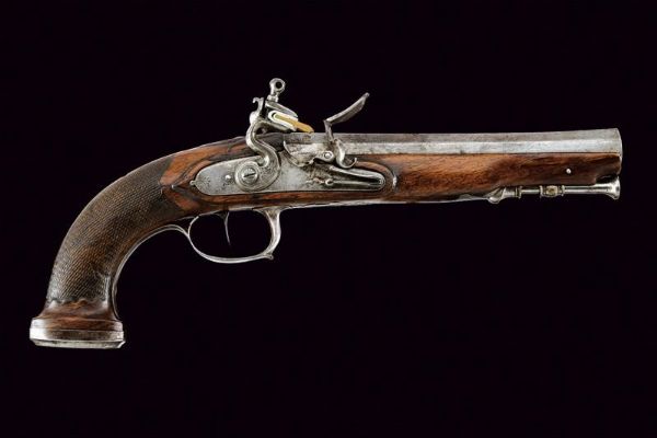 Pistola a pietra focaia da ufficiale  - Asta Rare Armi Antiche e Militaria da tutto il mondo - Associazione Nazionale - Case d'Asta italiane