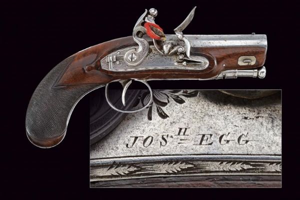 Pistola a pietra focaia da viaggio di J. Egg  - Asta Rare Armi Antiche e Militaria da tutto il mondo - Associazione Nazionale - Case d'Asta italiane