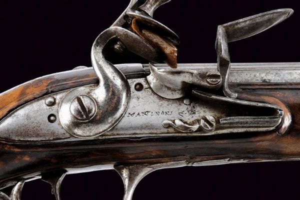 Pistola a pietra focaia di Martinoni  - Asta Rare Armi Antiche e Militaria da tutto il mondo - Associazione Nazionale - Case d'Asta italiane