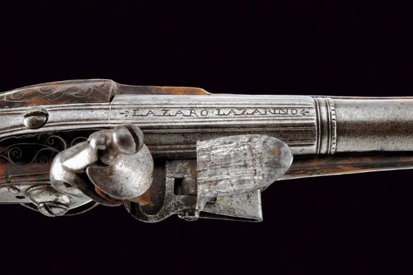 Pistola a pietra focaia di Martinoni  - Asta Rare Armi Antiche e Militaria da tutto il mondo - Associazione Nazionale - Case d'Asta italiane