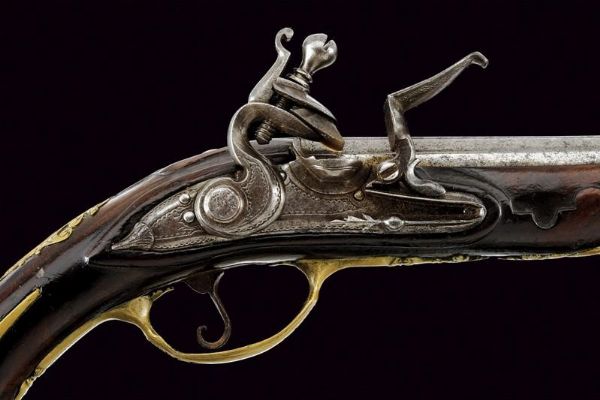 Pistola a pietra focaia da viaggio  - Asta Rare Armi Antiche e Militaria da tutto il mondo - Associazione Nazionale - Case d'Asta italiane