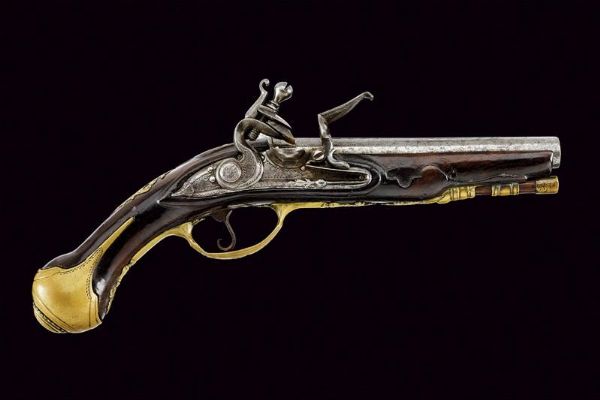 Pistola a pietra focaia da viaggio  - Asta Rare Armi Antiche e Militaria da tutto il mondo - Associazione Nazionale - Case d'Asta italiane