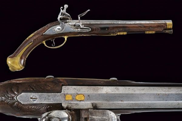 Pistola a pietra focaia  - Asta Rare Armi Antiche e Militaria da tutto il mondo - Associazione Nazionale - Case d'Asta italiane