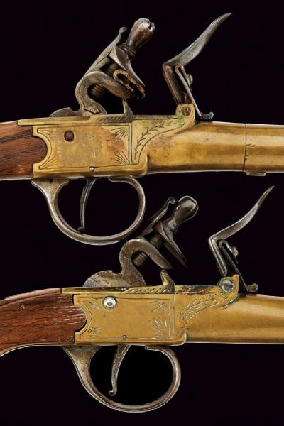 Paio di pistole a pietra focaia da marina  - Asta Rare Armi Antiche e Militaria da tutto il mondo - Associazione Nazionale - Case d'Asta italiane