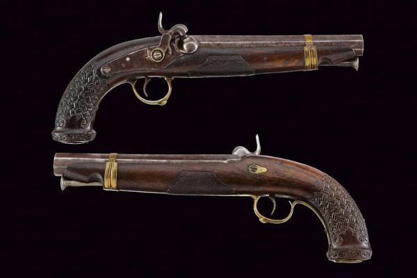 Paio di pistole a luminello  - Asta Rare Armi Antiche e Militaria da tutto il mondo - Associazione Nazionale - Case d'Asta italiane