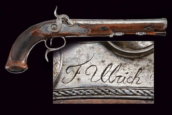 Pistola a luminello da tiro di Ulrich  - Asta Rare Armi Antiche e Militaria da tutto il mondo - Associazione Nazionale - Case d'Asta italiane