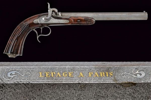 Pistola a luminello da tiro di Lepage  - Asta Rare Armi Antiche e Militaria da tutto il mondo - Associazione Nazionale - Case d'Asta italiane