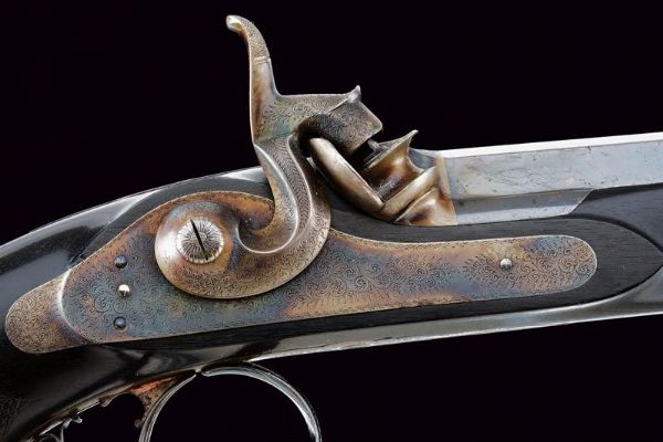 Bella pistola a luminello da tiro di Gastinne Renette  - Asta Rare Armi Antiche e Militaria da tutto il mondo - Associazione Nazionale - Case d'Asta italiane