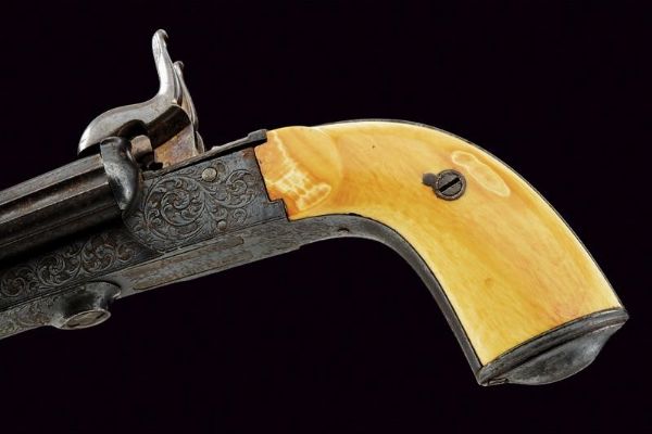 Elegante pistola a spillo a due canne  - Asta Rare Armi Antiche e Militaria da tutto il mondo - Associazione Nazionale - Case d'Asta italiane