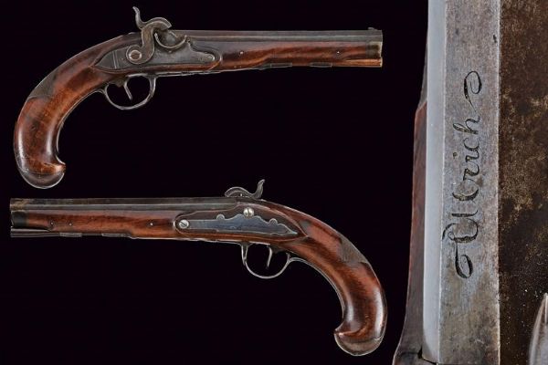 Paio di pistole a luminello da tiro di Ulrich  - Asta Rare Armi Antiche e Militaria da tutto il mondo - Associazione Nazionale - Case d'Asta italiane