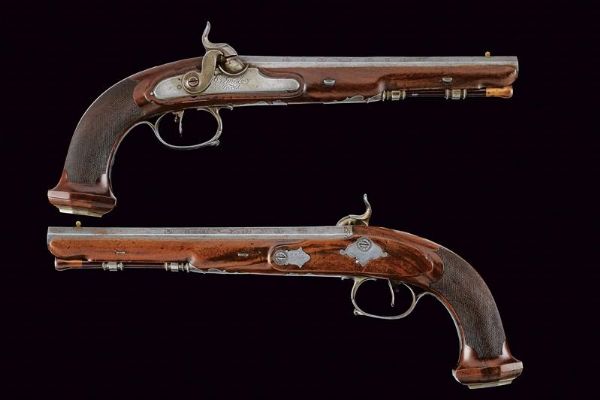 Paio di pistole a luminello di Pirmet e Kuchenreuther  - Asta Rare Armi Antiche e Militaria da tutto il mondo - Associazione Nazionale - Case d'Asta italiane